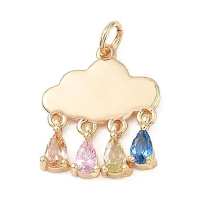Brass Micro Pave Cubic Zirconia Pendants