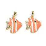 Brass Micro Pave Cubic Zirconia Pendants