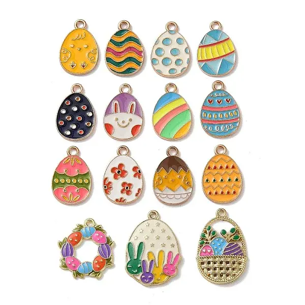 Easter Egg Alloy Enamel Pendants