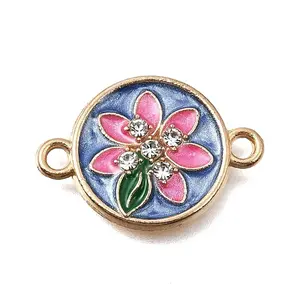 Alloy Rhinestone Enamel Connector Charms