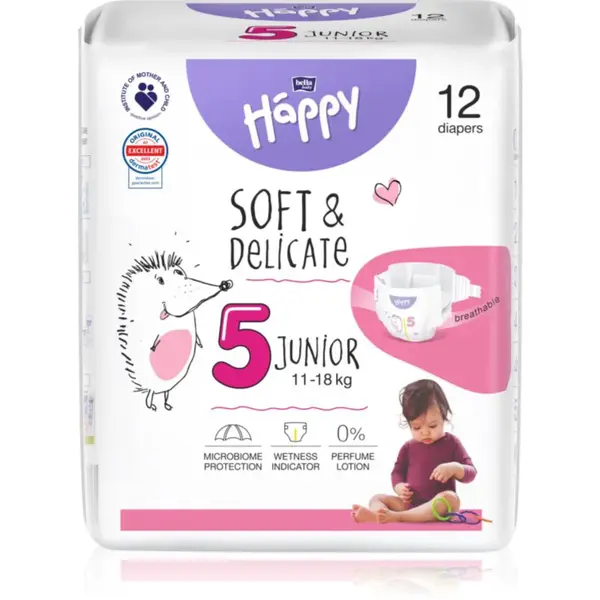 BELLA Baby Happy Soft&Delicate jednorázové pleny Junior 11-18 kg 12 ks