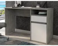 Písací stôl so zásuvkou Carlos, šedý beton/biela%