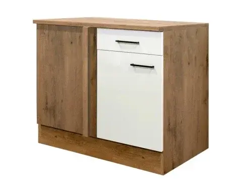 Dolná rohová kuchynská skrinka Avila, dub lancelot/krémová, 110 cm%