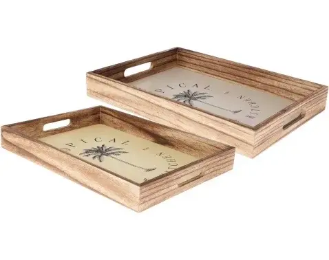 Servírovací podnos (sada 2 ks) drevo paulovnia%