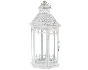 Lampáš Clara 39 cm, biely antik%