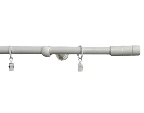 Garniža s krúžkami Timo 160 cm, biela lesklá%