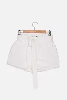 Trendyol White Tie Detailed Denim Shorts