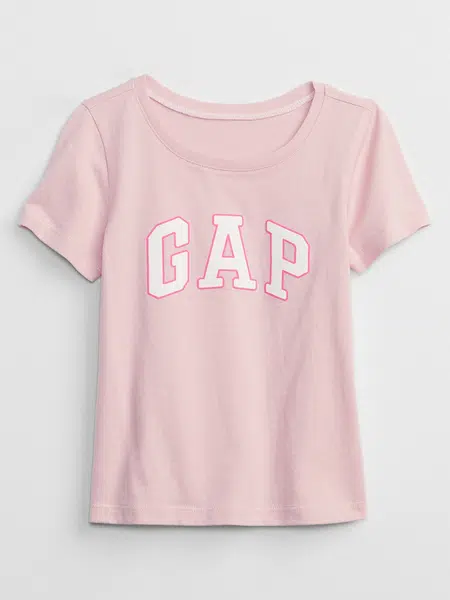 Svetloružové dievčenské tričko s logom GAP