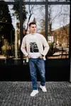 Trendyol Pánske indigové voľné rifle s poškodeným vzhľadom