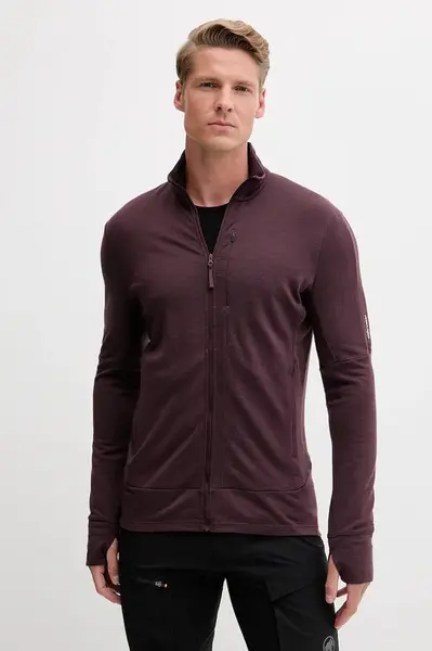 Sportovní mikina Icebreaker Mer 260 Quantu IV pánská, fialová barva, hladká, IBBA56W10GW1