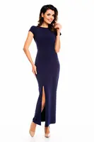 Awama Woman's Dress A136 Navy Blue