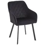 Livetastic ŽIDLE S PODRUČKAMI, železo, samet, černá