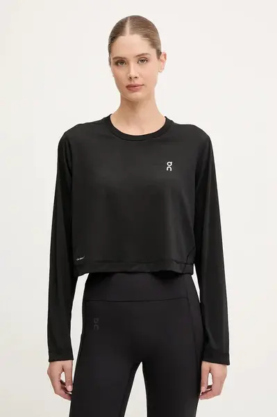 Tréninkové tričko s dlouhým rukávem On černá barva, 1WF12520553