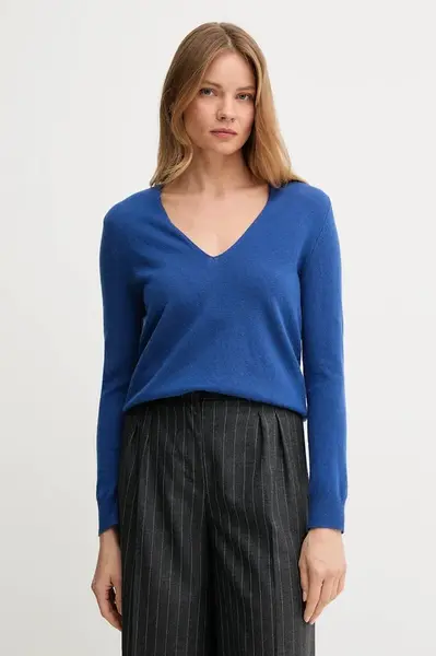 Vlněný svetr United Colors of Benetton dámský, modrá barva, 1002D401Y