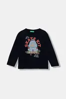 Dětské bavlněné tričko s dlouhým rukávem United Colors of Benetton