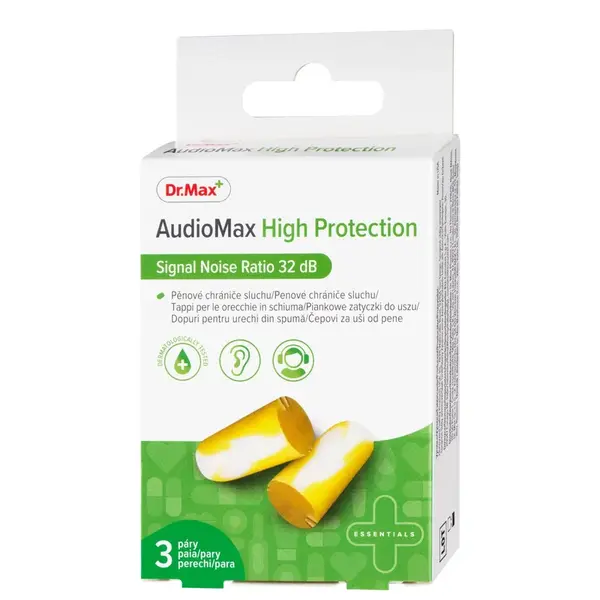 Dr. Max AudioMax High Protection 32 dB pěnové chrániče sluchu 3 páry