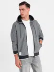 Ombre Men's softly structured hooded sweatshirt - black