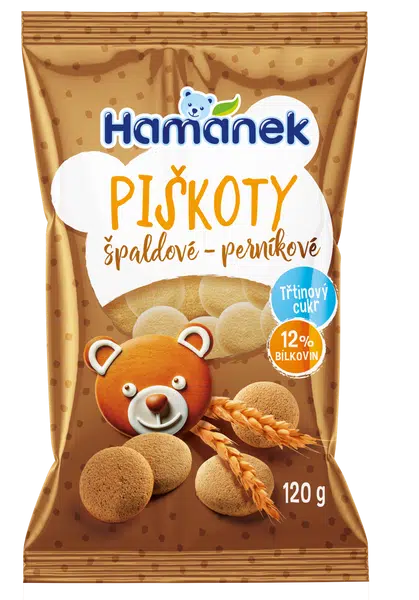 HAMÁNEK Špaldové piškoty perníkové 120 g