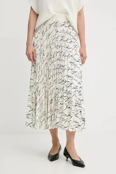 Sukně Karl Lagerfeld bílá barva, midi, áčková, A3W12016