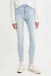 Džíny Tommy Jeans dámské, modrá barva, DW0DW20492