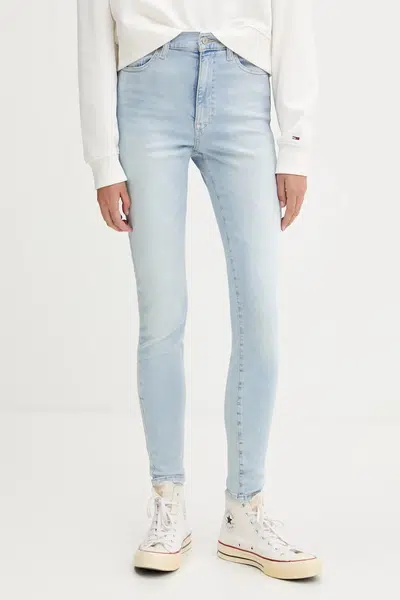 Džíny Tommy Jeans dámské, modrá barva, DW0DW20492