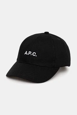 Kšiltovka A.P.C. casquette charlie černá barva, COZZS.M24069