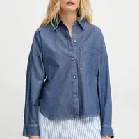 Košile Weekend Max Mara dámská, tmavomodrá barva, relaxed, s klasickým límcem, 2515111152600