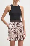 Kraťasy Liu Jo dámské, béžová barva, vzorované, high waist, TA5198 TS964