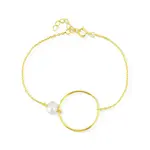 JwL Luxury Pearls Minimalistický pozlacený náramek s pravou perlou JL0858