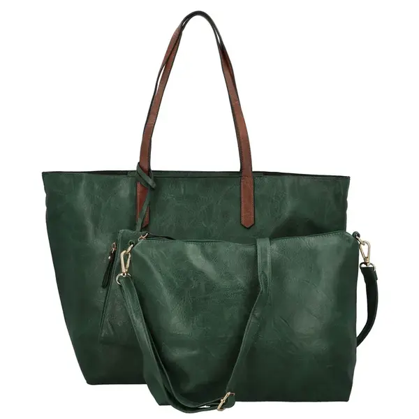 Dámský set kabelek tmavě zelený - Paolo bags Yema