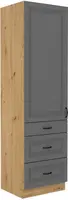 Vysoká potravinová skříňka Stilo 60 DKS-210 3S 1F - Premium Box Barva korpusu: Dub artisan, Barva dvířek: Dust Grey
