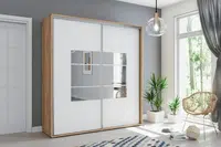 Šatní skříň Ska A02 Barva korpusu: Bílá, Rozměry: 200 cm, Dveře: Grafit