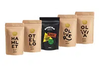 Káva Zlaté Zrnko - Spoznaj 5 káv na veľmi horké espresso 1000g (Hamlet, Otello, Smrťák, Oliver, Olívia)