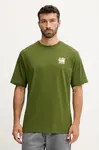 Bavlněné tričko The North Face Connected Relaxed pánské, zelená barva, s potiskem, NF0A8EGWBRI1
