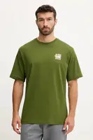 Bavlněné tričko The North Face Connected Relaxed pánské, zelená barva, s potiskem, NF0A8EGWBRI1