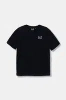 Dětské bavlněné tričko EA7 Emporio Armani černá barva, s potiskem, 7B000020 AF10378