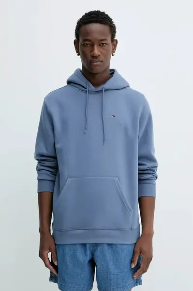 Mikina Tommy Jeans pánská, béžová barva, s kapucí, hladká, DM0DM20742