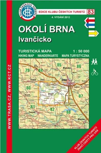 KČT 83 Okolí Brna, Ivančicko 1:50 000 / Turistická mapa, 1. vydání 2017