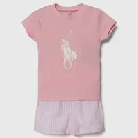 Dětské bavlněné pyžamo Polo Ralph Lauren růžová barva