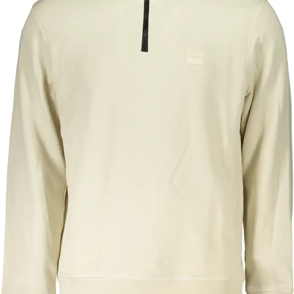 HUGO BOSS MEN'S BEIGE ZIP SWEATSHIRT
