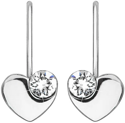 Evolution Group - Pavona Stříbrné srdíčkové náušnice s krystaly Swarovski 31299.1 bílé