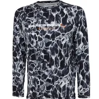 Savage gear triko night uv long sleeve t shirt black waterprint - s