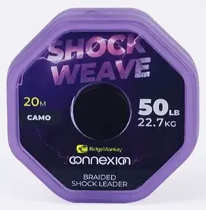 Ridgemonkey šňůra connexion shock weave braided shock leader 20 m 50 lb