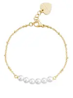 S'Agapõ Elegantní pozlacený náramek s perlami Wisdom SWI20