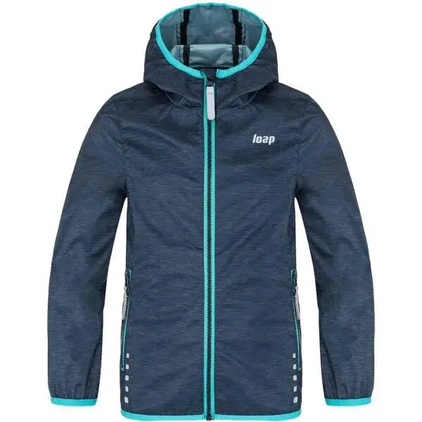 LOAP LYPARO Dětská softshellová bunda, modrá, velikost 112-116