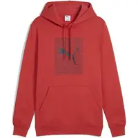 Puma ESSENTIALS LOGO LAB HOOODIE FL Pánská mikina, červená, velikost