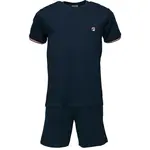 Fila JERSEY STRETCH SS T-SHIRT FRENCH TERRY HORTS PYJAMAS M Pánské pyžamo, tmavě modrá, velikost