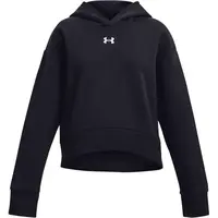Under Armour RIVAL FLEECE CROP HOODIE Dívčí mikina, černá, velikost XL