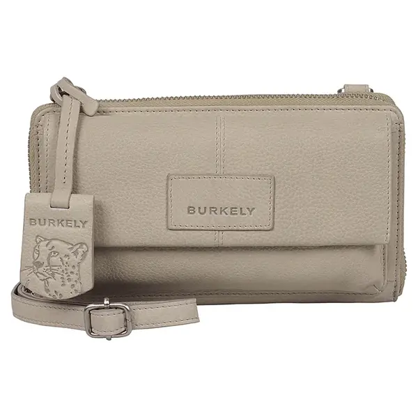 Dámska kožená crossbody kabelka s peňaženkou Burkely Biddy - svetlo šedá