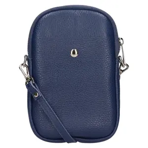 Dámska kožená kabelka na mobil a doklady Italia Monea - tmavo modrá